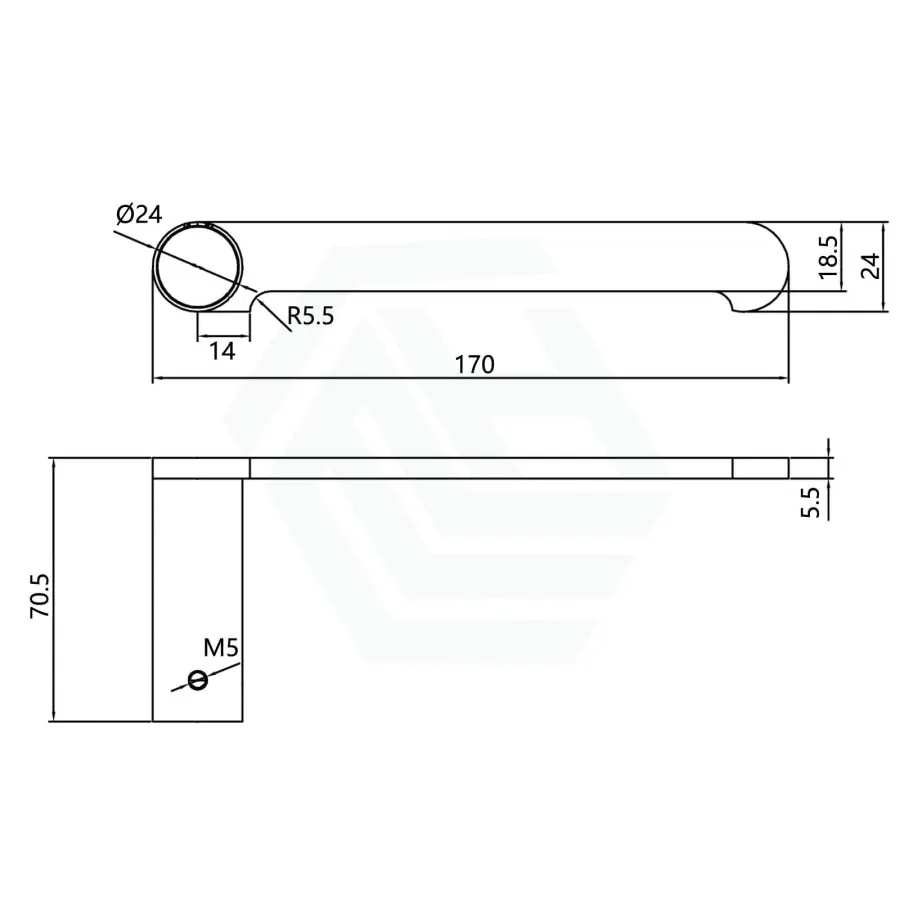 170mm Brushed Nickel Toilet Paper Holder Wall Mounted Stainless Steel 304