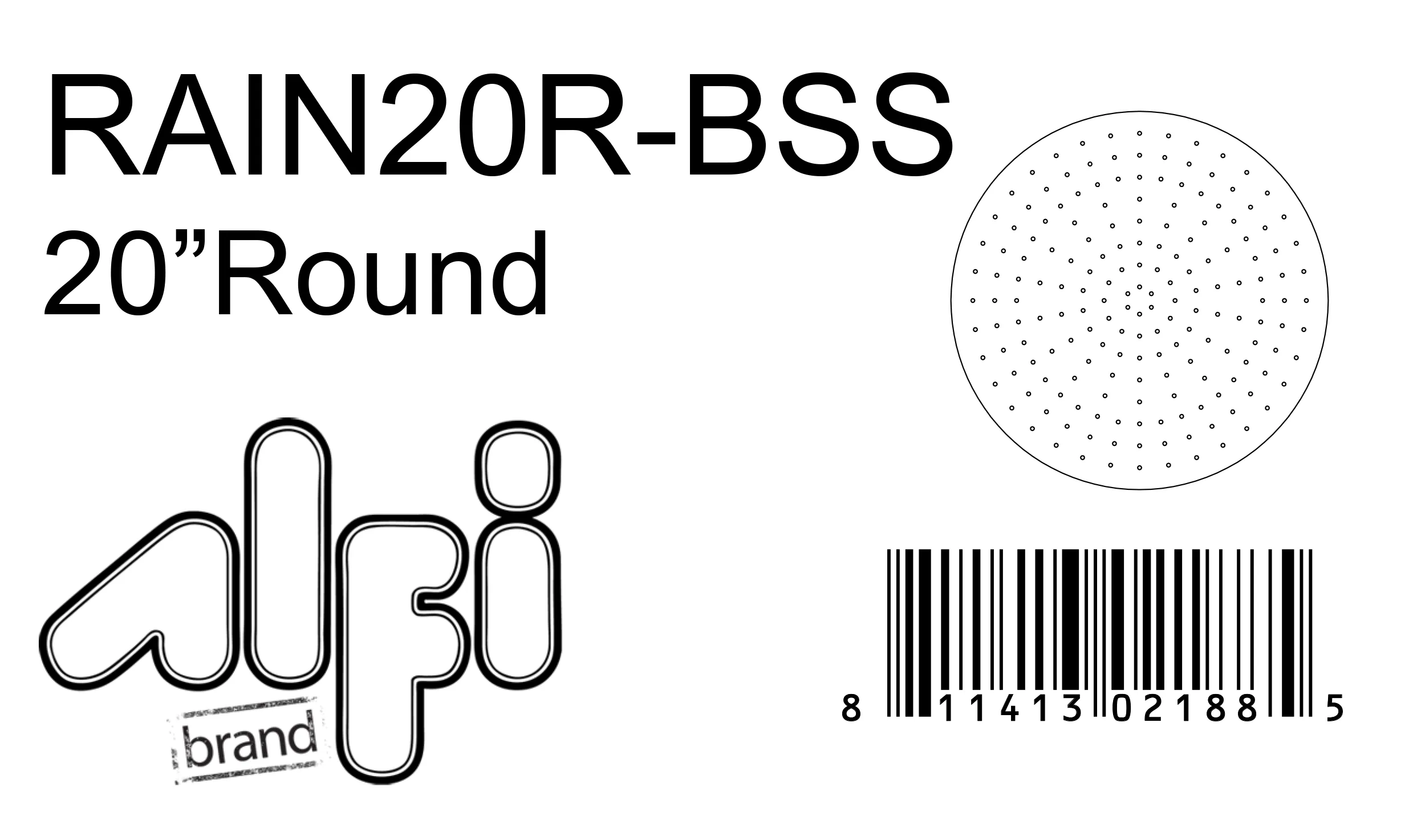 ALFI Brand - 20" Round Brushed Solid Stainless Steel Ultra Thin Rain Shower Head | RAIN20R-BSS