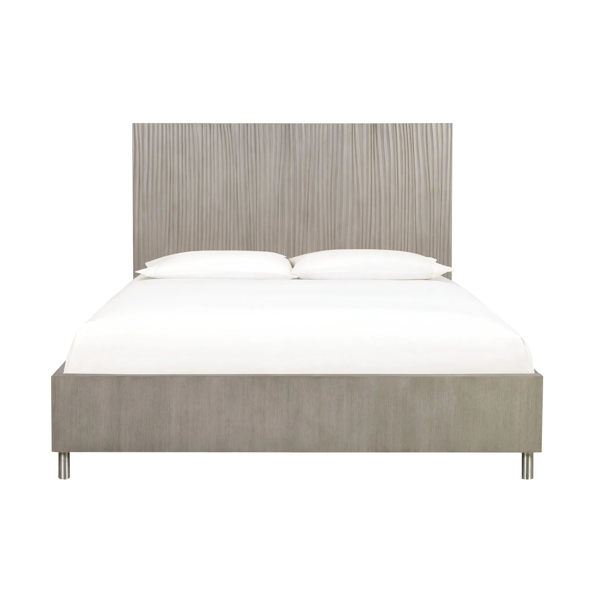 Argento Wave-Patterned Bed in Misty Grey