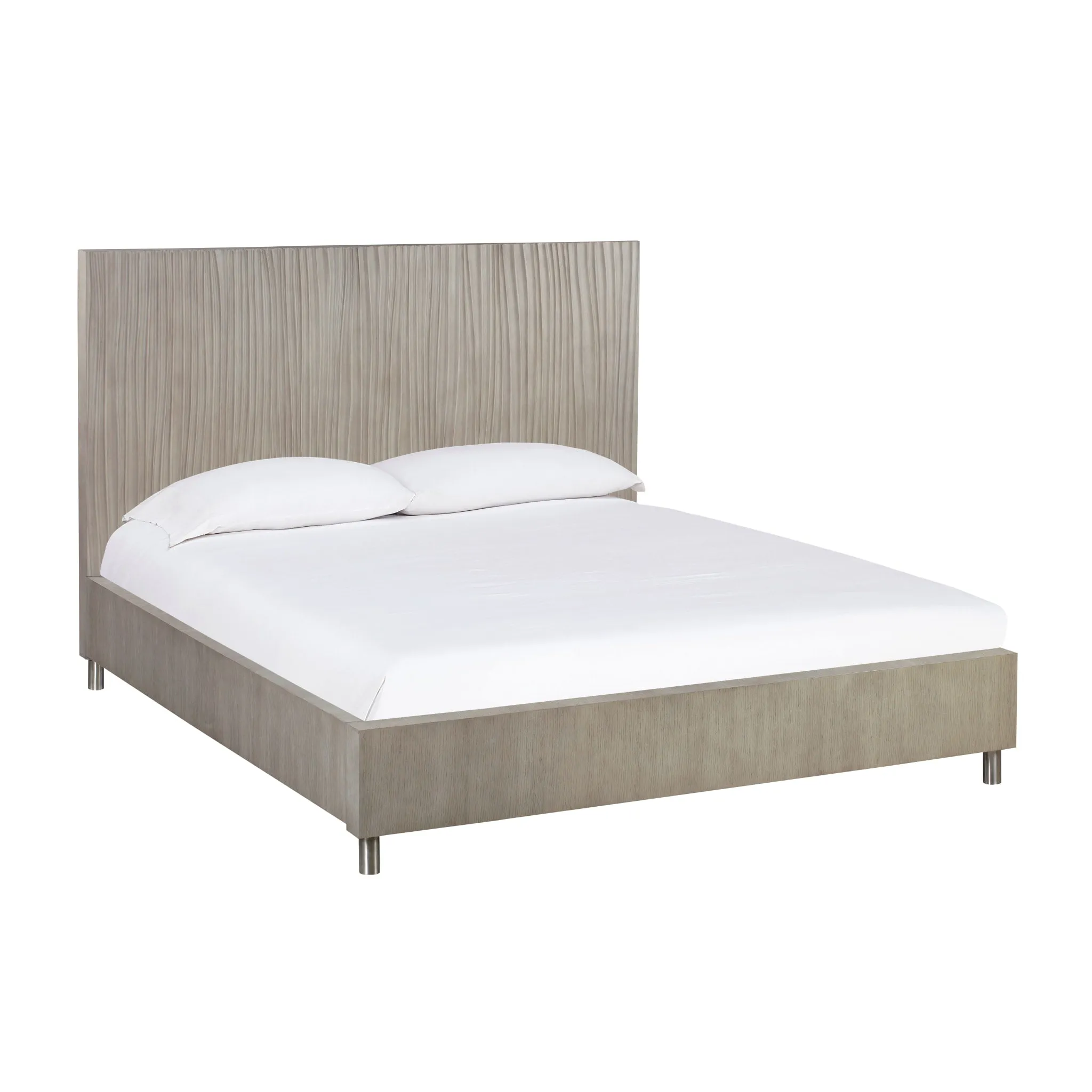 Argento Wave-Patterned Bed in Misty Grey