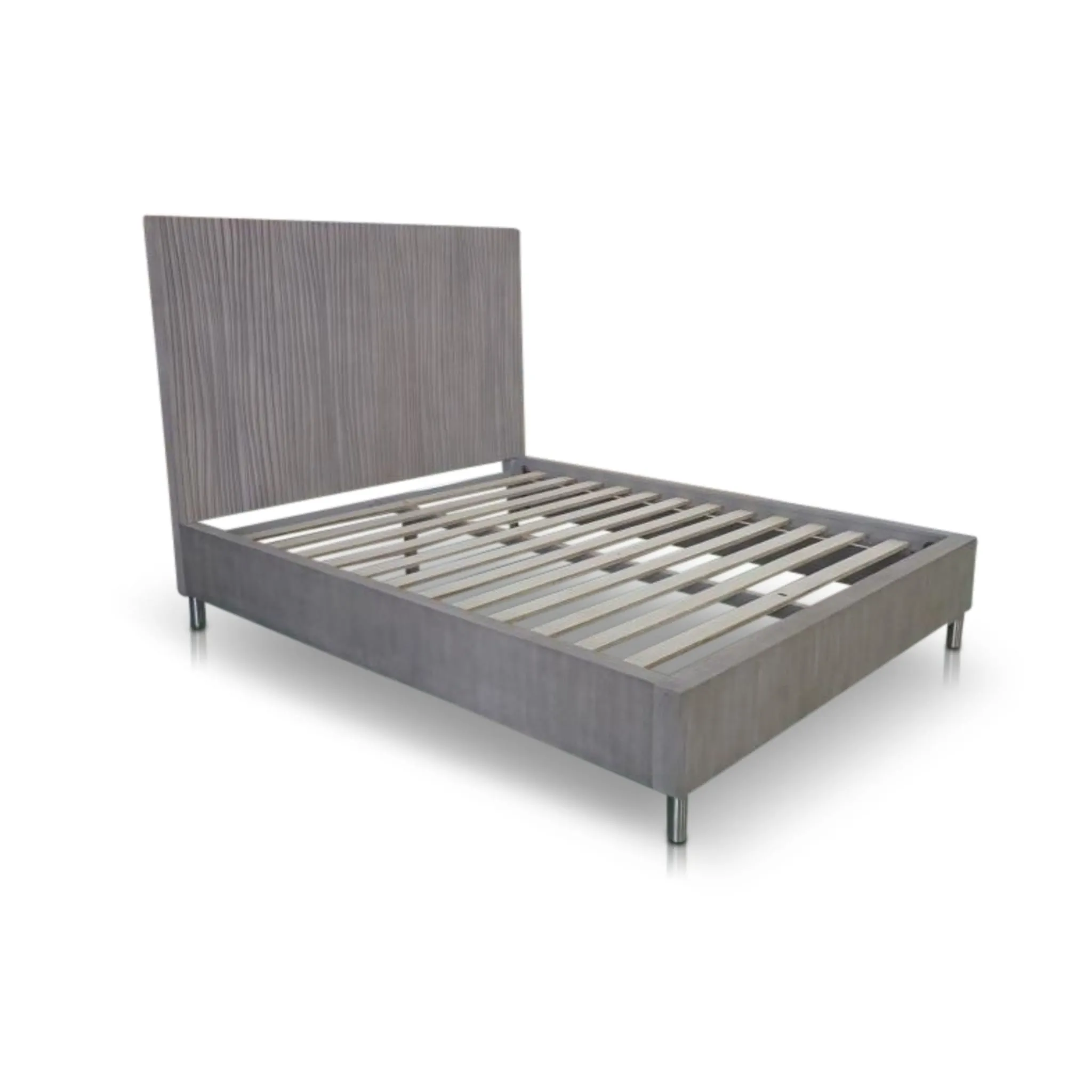 Argento Wave-Patterned Bed in Misty Grey