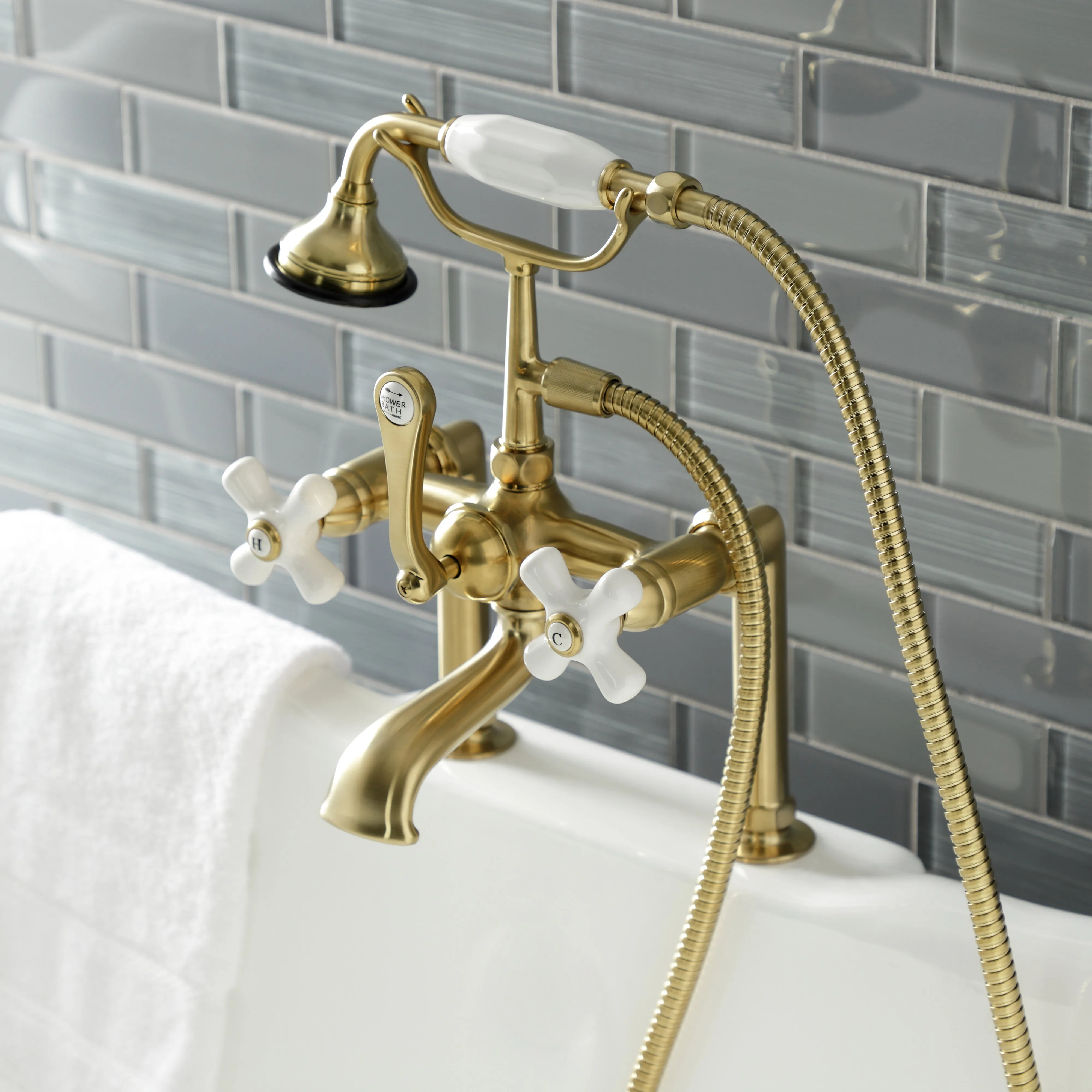 Auqa Vintage Deck Mount Clawfoot Tub Faucet