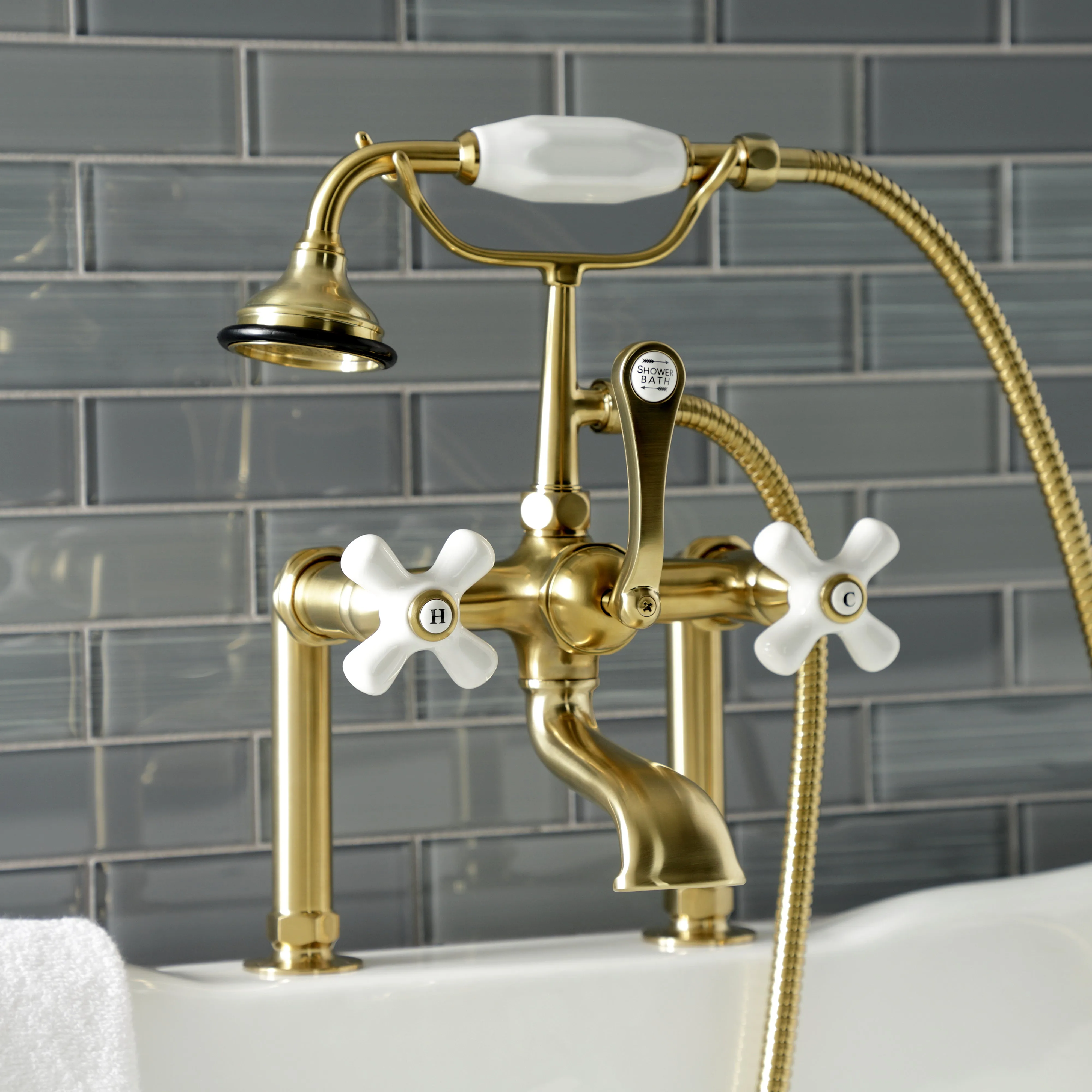 Auqa Vintage Deck Mount Clawfoot Tub Faucet