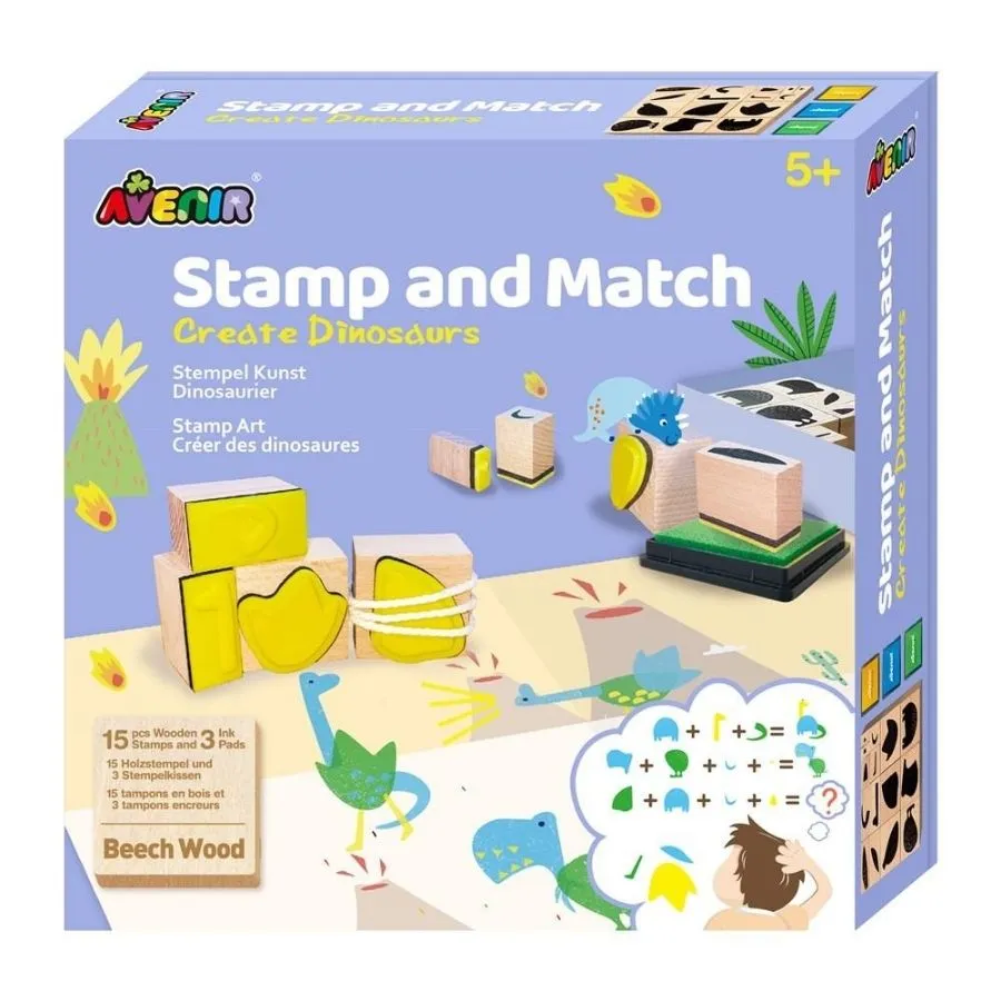 Avenir - Stamp & Match: Create Dinosaurs