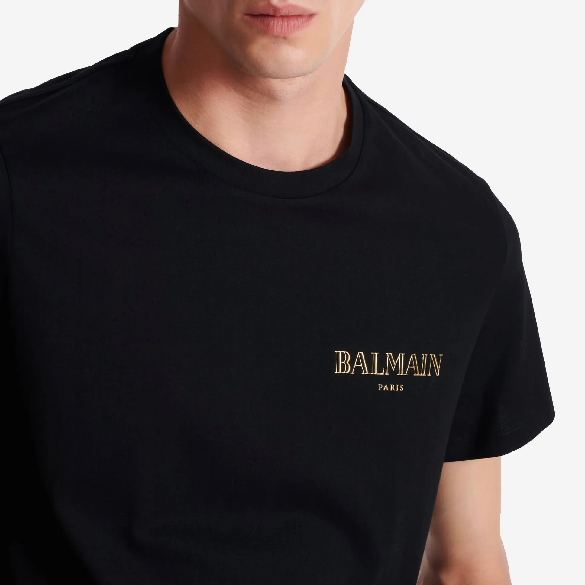 Balmain Vintage Gel Balmain Logo Slim Fit T-Shirt