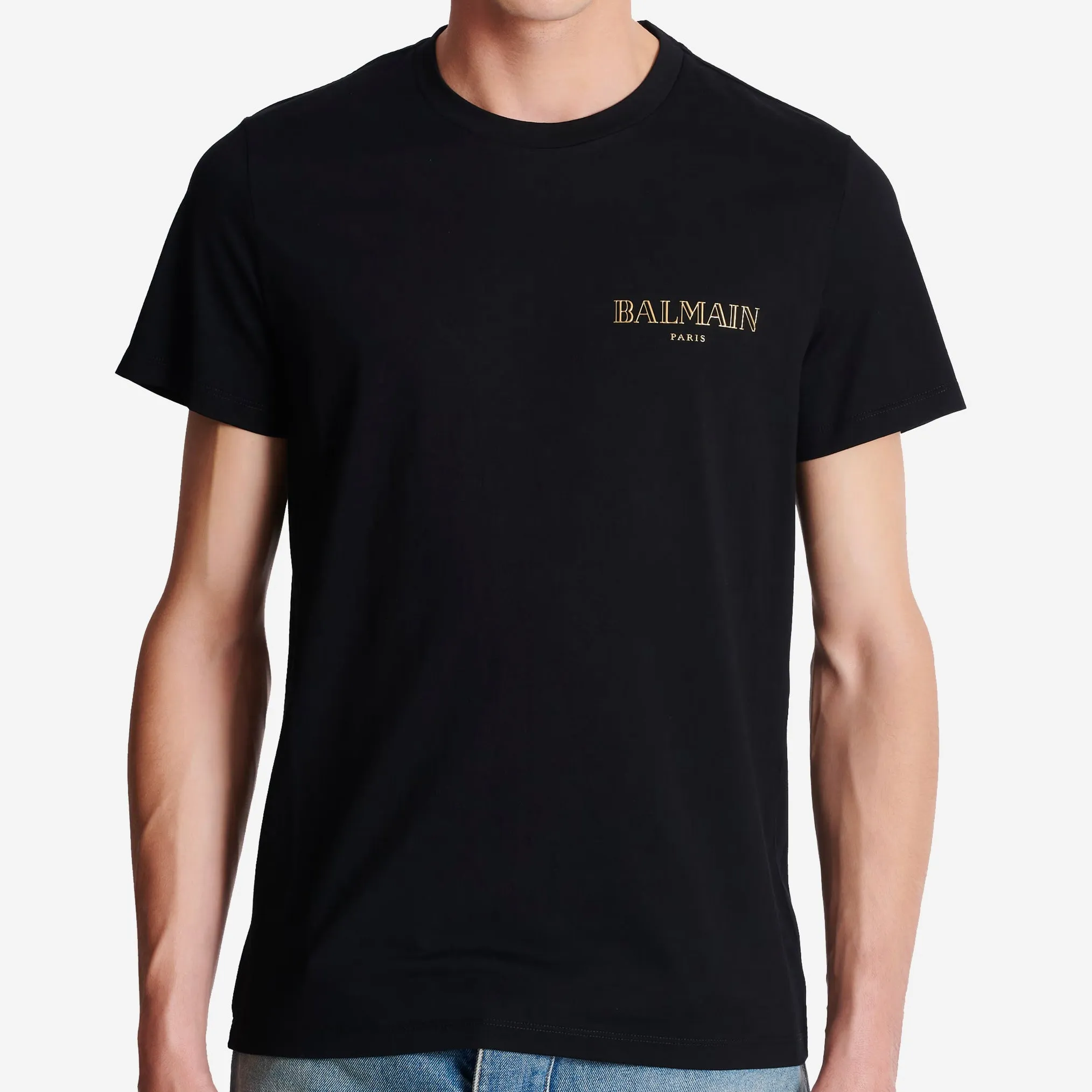 Balmain Vintage Gel Balmain Logo Slim Fit T-Shirt