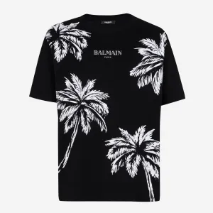 Balmain Vintage Palm Tree Print T-Shirt