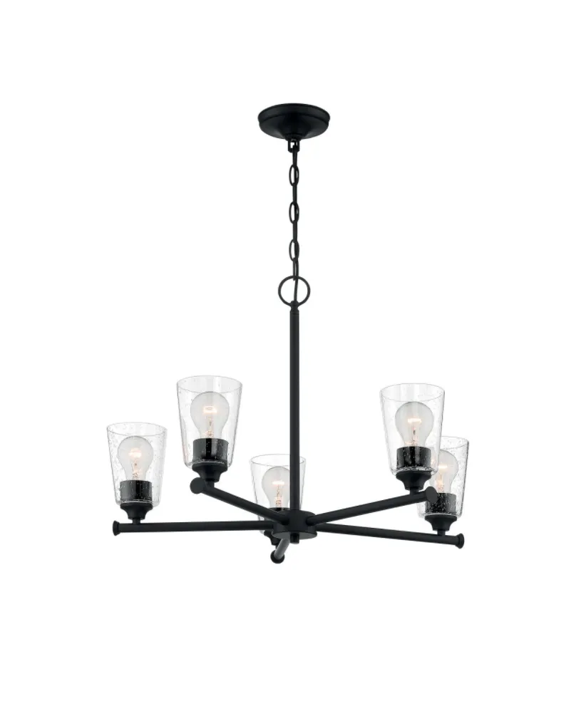 Brandi 5 Light Matte Black Chandelier