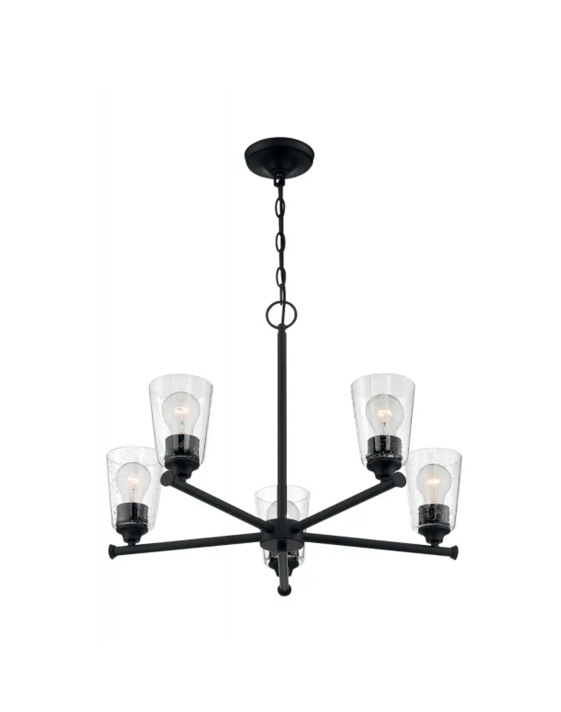 Brandi 5 Light Matte Black Chandelier