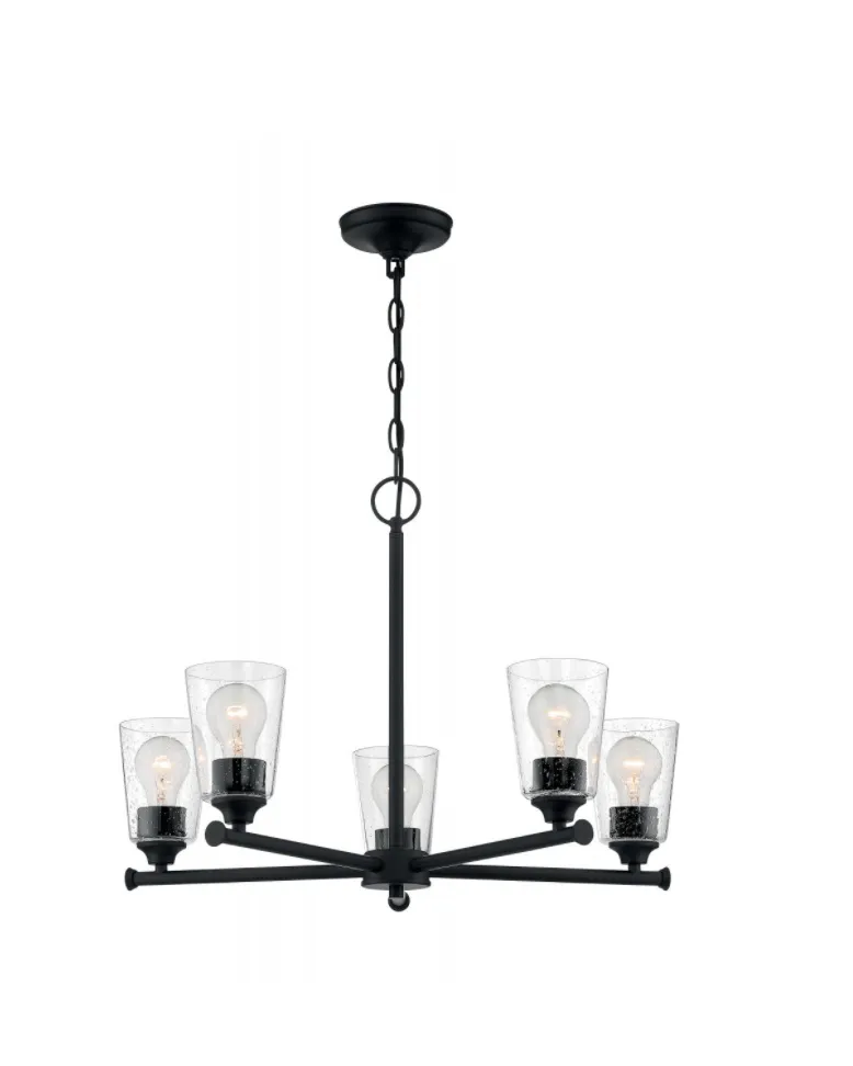 Brandi 5 Light Matte Black Chandelier