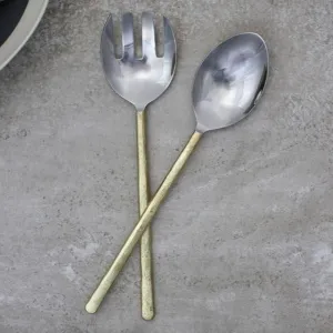 Brushed Gold Salad Servers