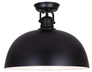 Canarm IFM622A16BK POLO 16" Black Dome Flush Mount Light