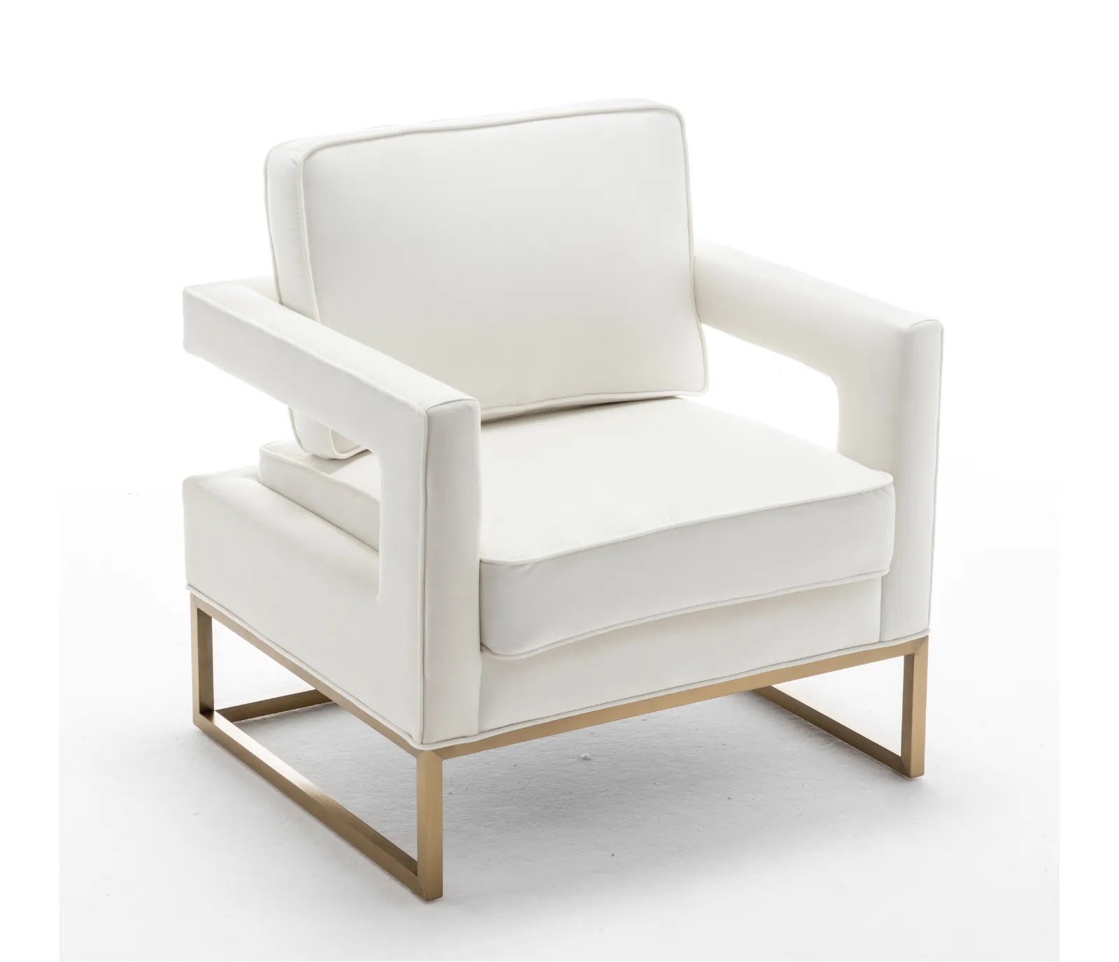 Capo Accent Chair - Cream Velvet Fabric