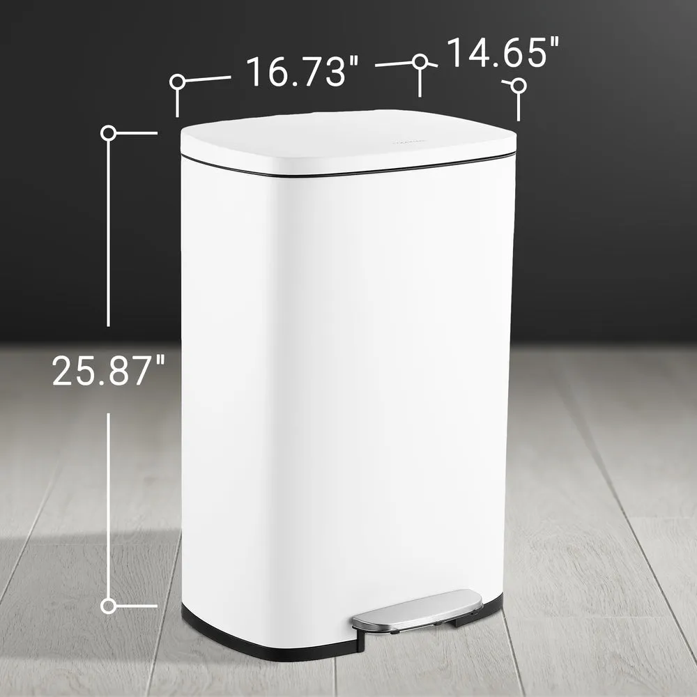 Connor Rectangular 13-Gallon Trash Can with Soft-Close Lid and FREE Mini Trash Can