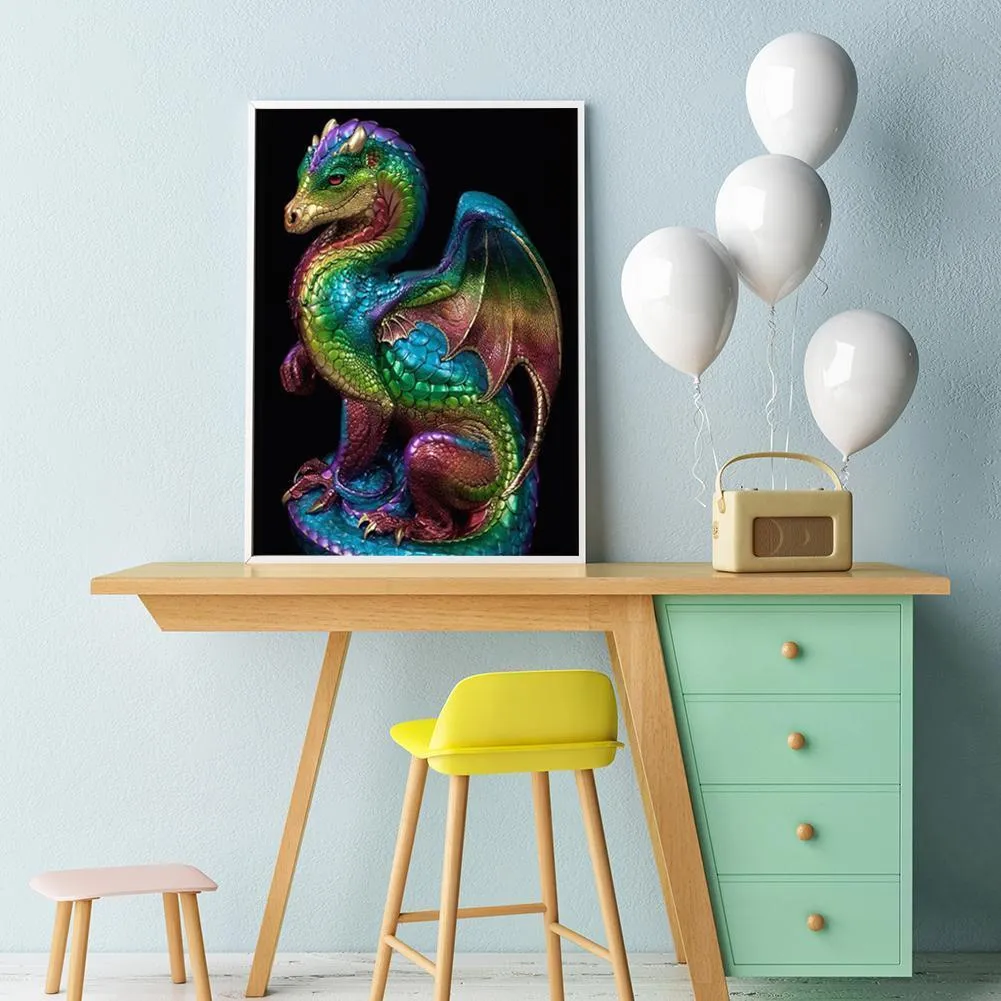 DIY Full Drill Square Diamond Painting Colorful Dinosaur Embroidery Kit