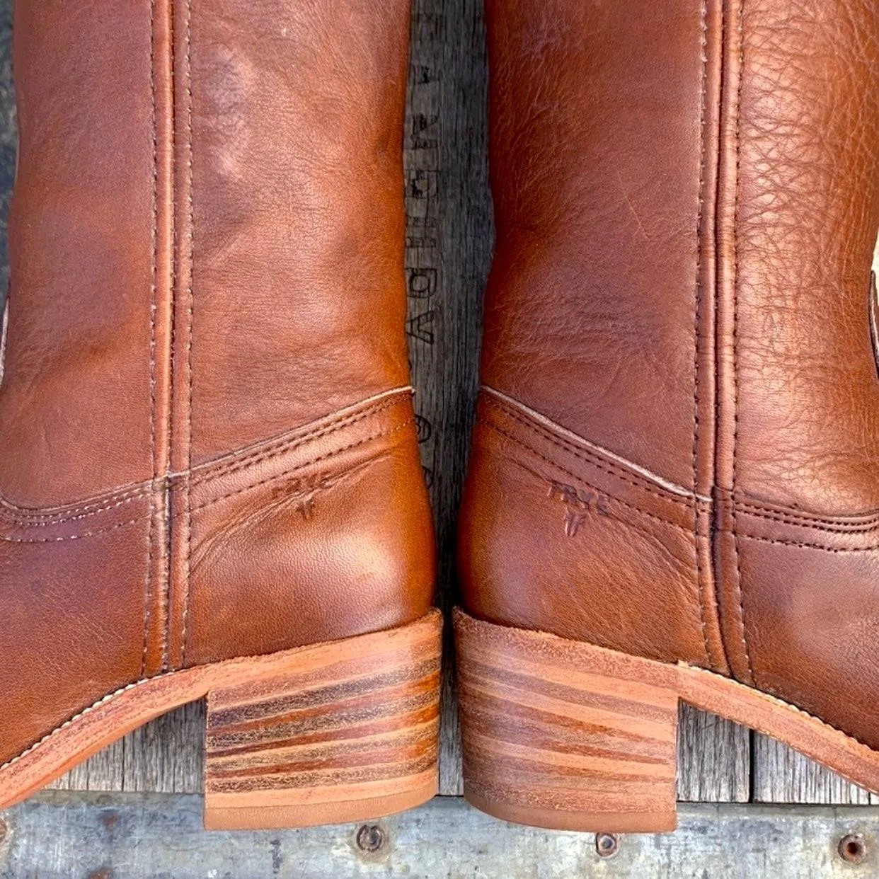 FRYE Vintage Campus Tall Knee High Brown Leather Stovepipe Riding Boots