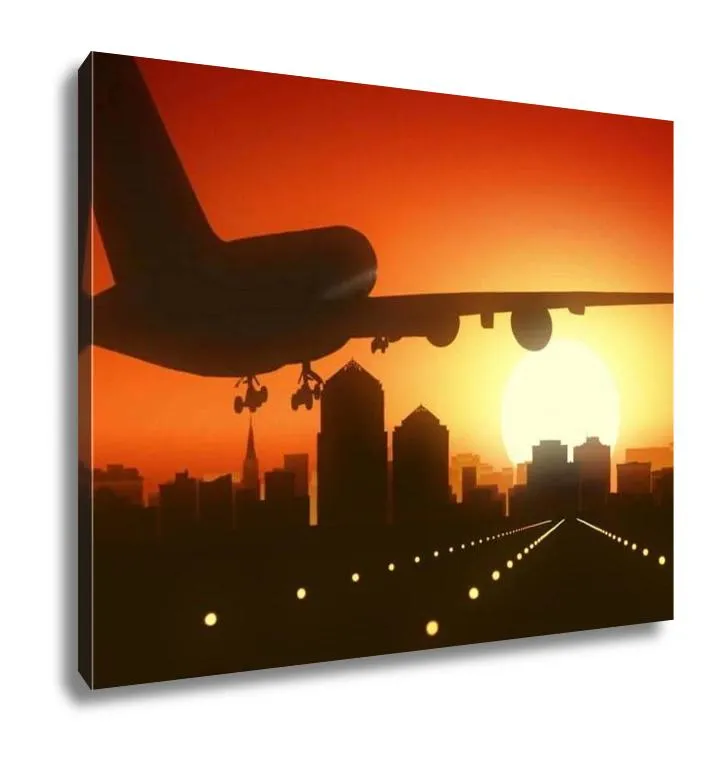 Gallery Wrapped Canvas, Albuquerque New Mexico USA America Skyline Sunrise Landing