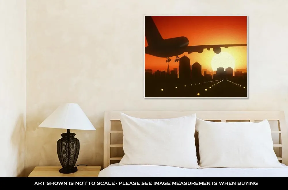 Gallery Wrapped Canvas, Albuquerque New Mexico USA America Skyline Sunrise Landing