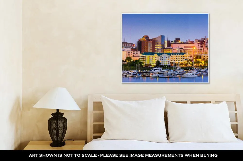 Gallery Wrapped Canvas, Charleston South Carolina USA Skyline Over The Ashley River