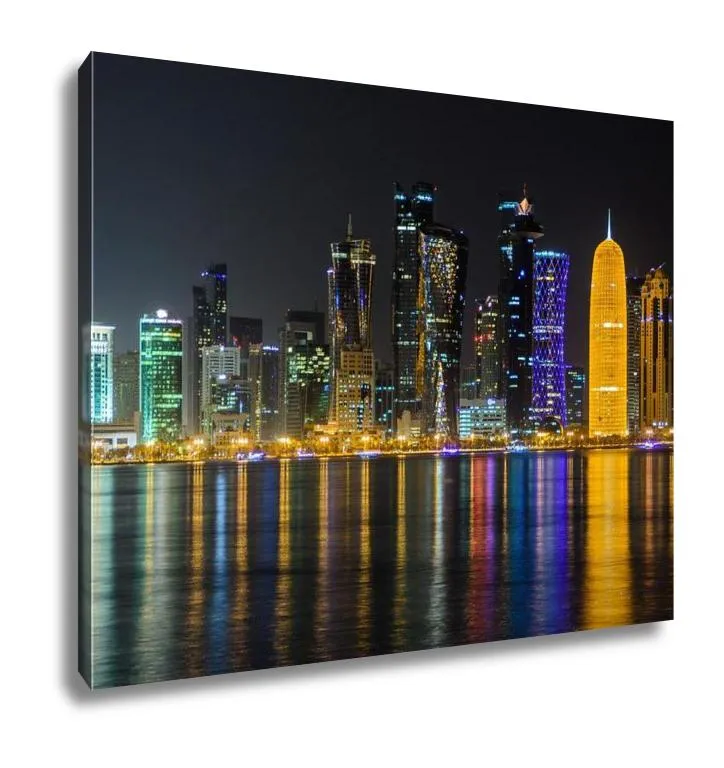 Gallery Wrapped Canvas, The Skyline Of Doha Qatar