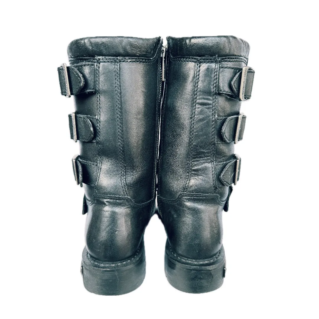 HARLEY-DAVIDSON Vintage Terminator Buckle Black Biker Motorcycle Boots