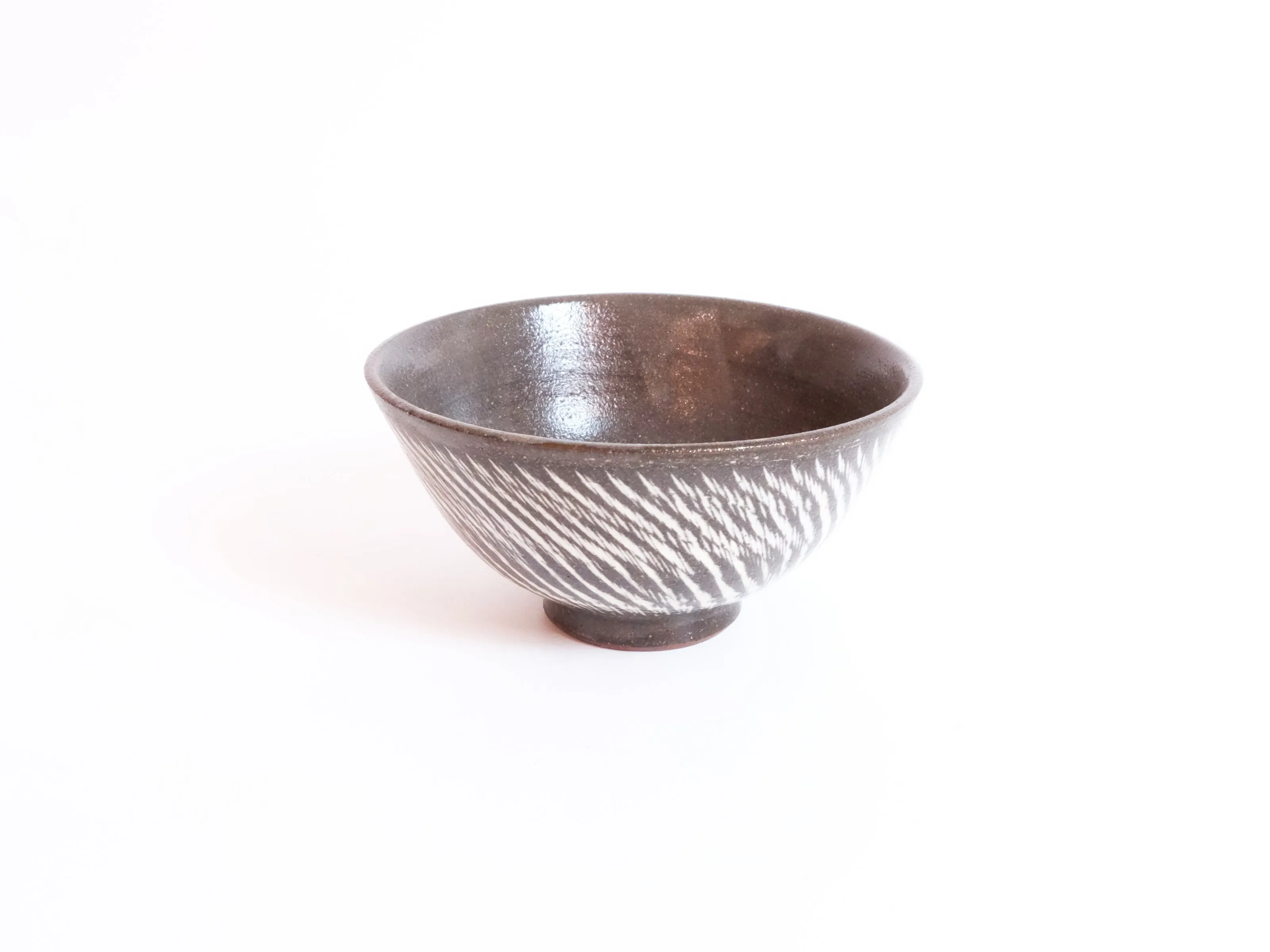 Kasama Chisel Patterned Rice Bowl by Hiroshi Otsu