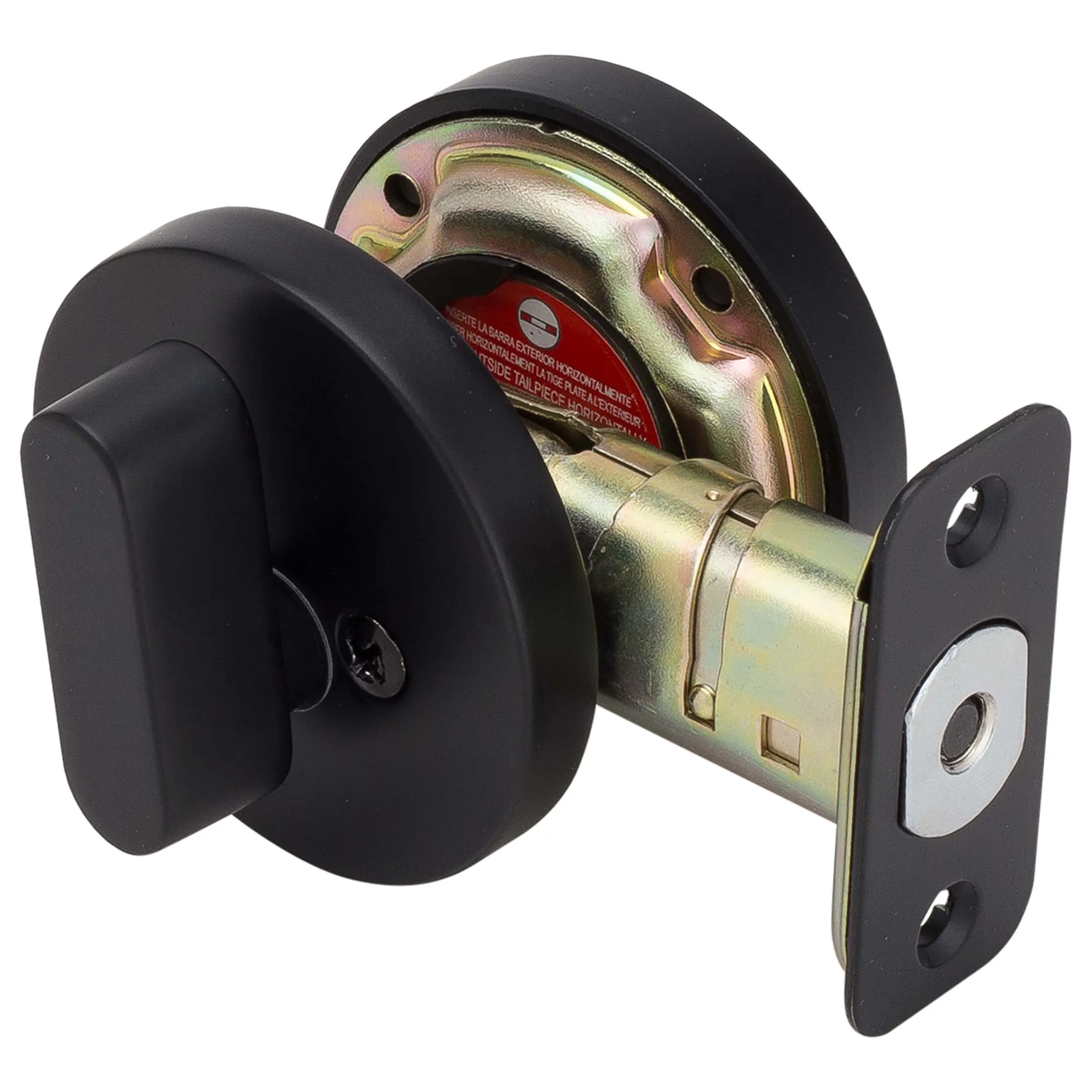 Keyed Single Cylinder Contemporary Deadbolt, Round Escutcheon