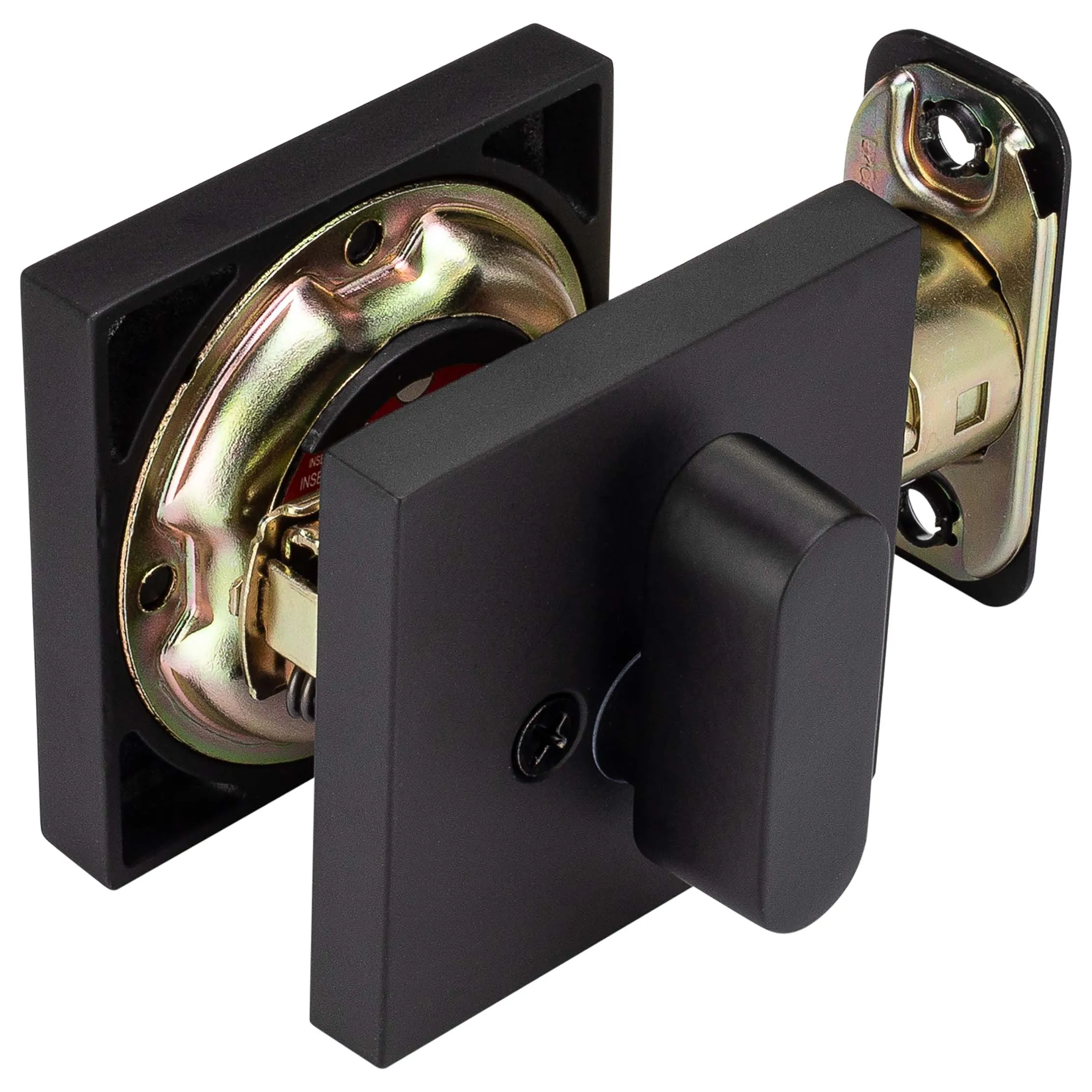 Keyed Single Cylinder Contemporary Deadbolt, Square Escutcheon