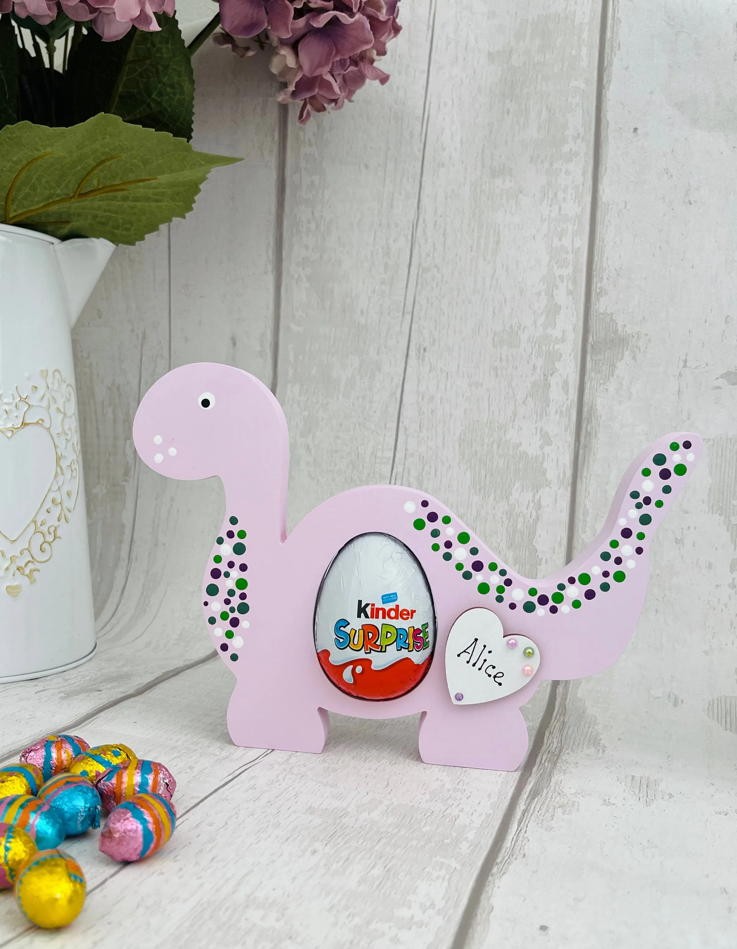 Lilac Dinosaur Easter Gift - Egg Holder