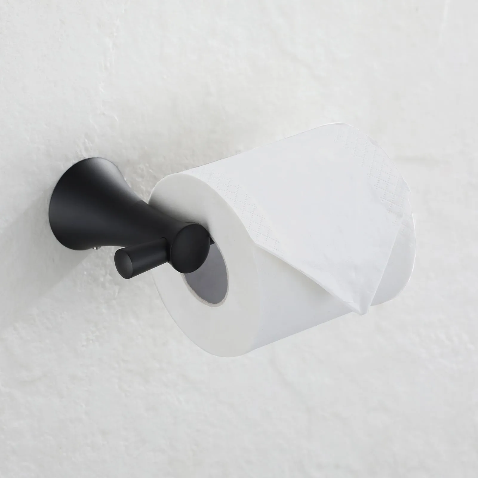 PARLOS Matte Black Toilet Paper Holder, Wall Mounted Tissue Roll Hanger for Bathroom & Kitchen, 2101704