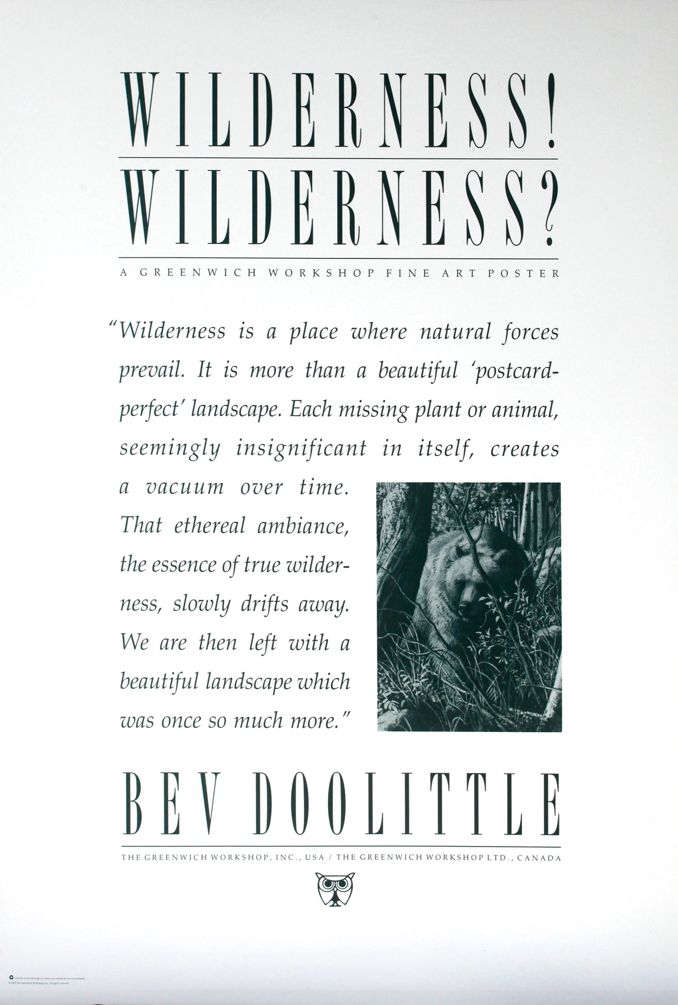 "Wilderness! Wilderness?" by Bev Doolittle