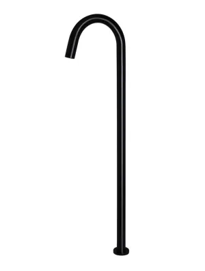 Round Freestanding Bath Spout - Matte Black