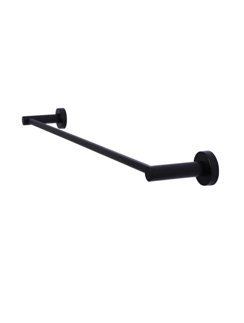 Round Single Towel Rail 600mm - Matte Black