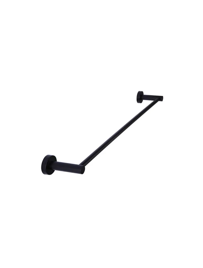 Round Single Towel Rail 600mm - Matte Black