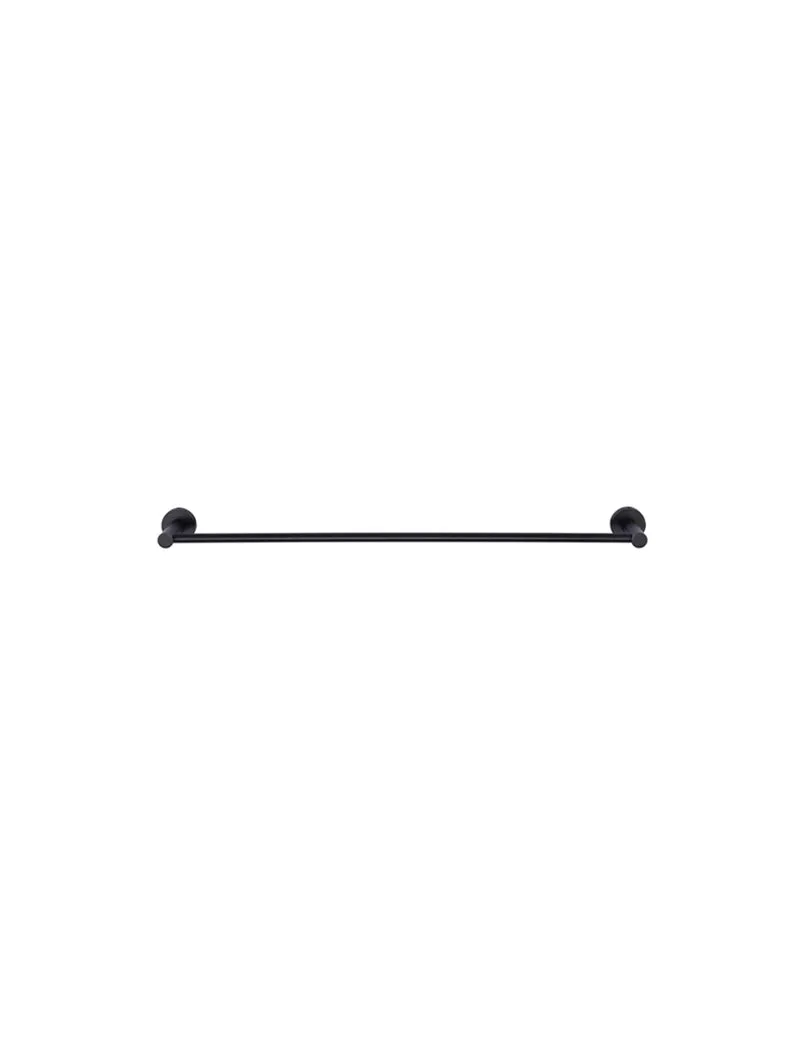 Round Single Towel Rail 600mm - Matte Black