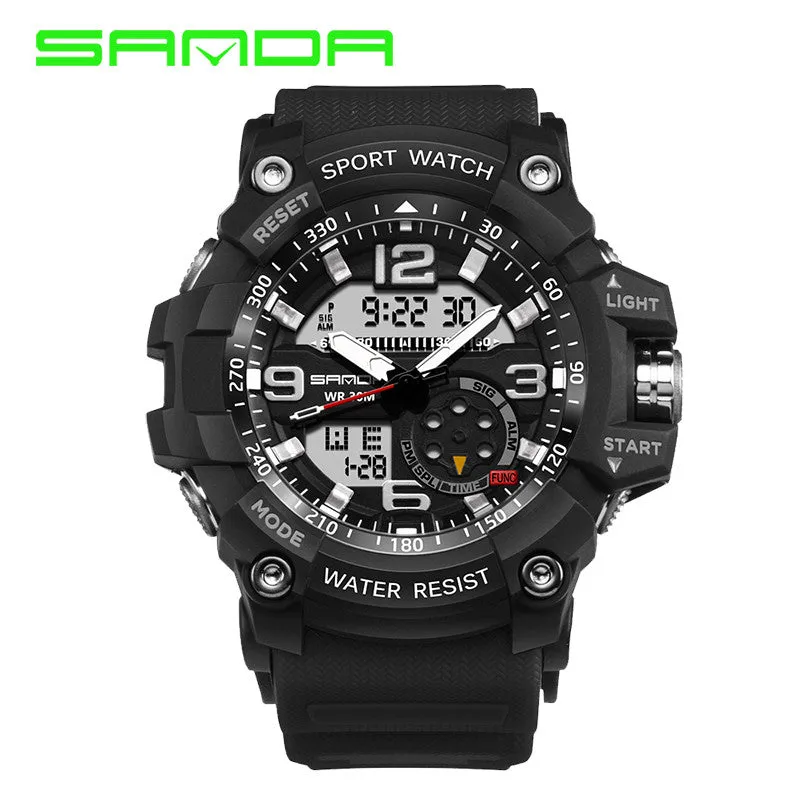 SANDA Digital Watch Men Military Army Sport Watch Water Resistant Date Calendar LED ElectronicsWatches relogio masculino