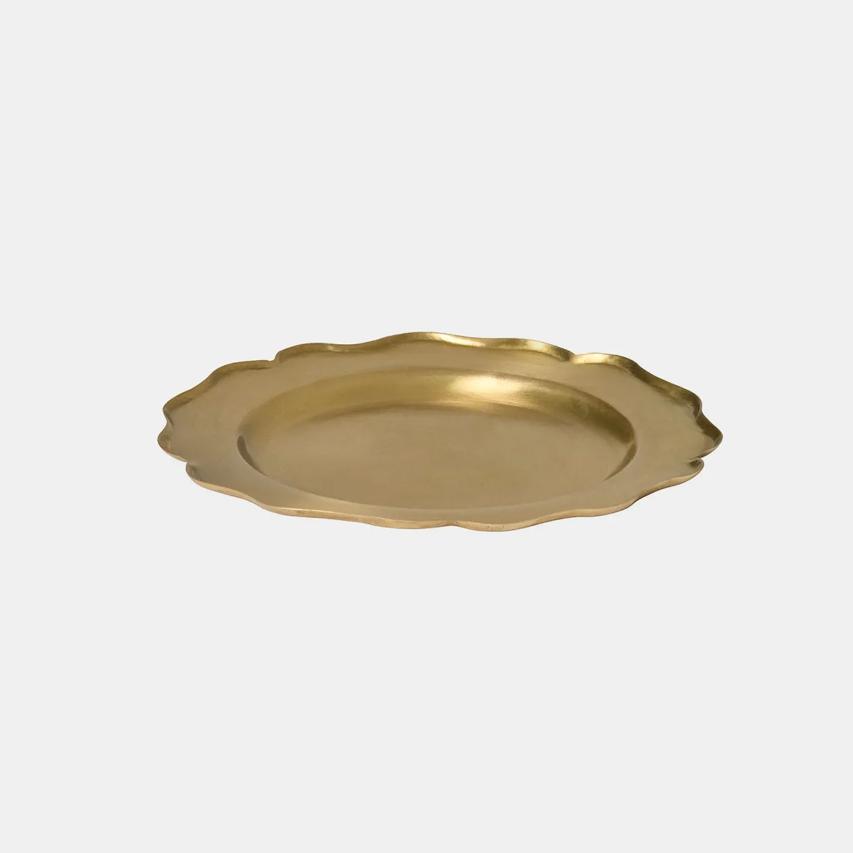 Scalloped Round Brass Tray