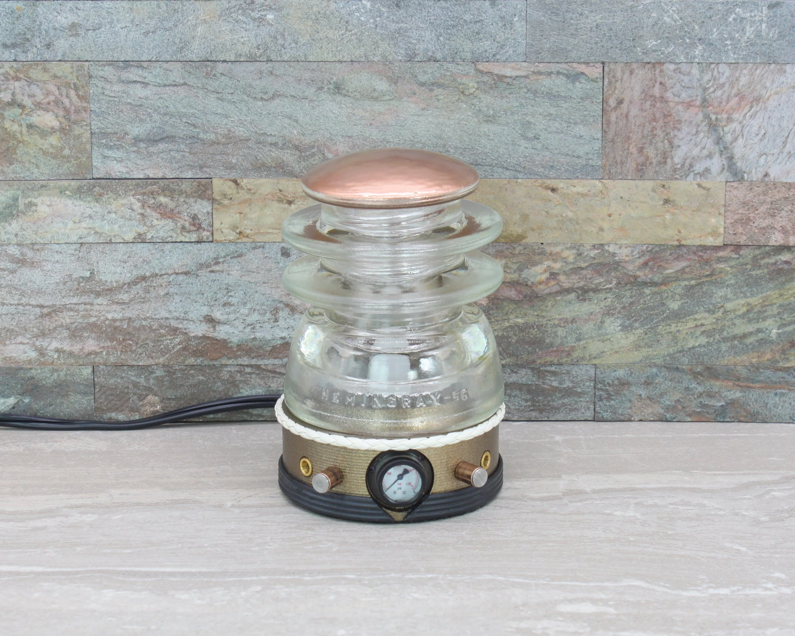 Steampunk Hemingray-56 "Dalek" Insulator Lamp