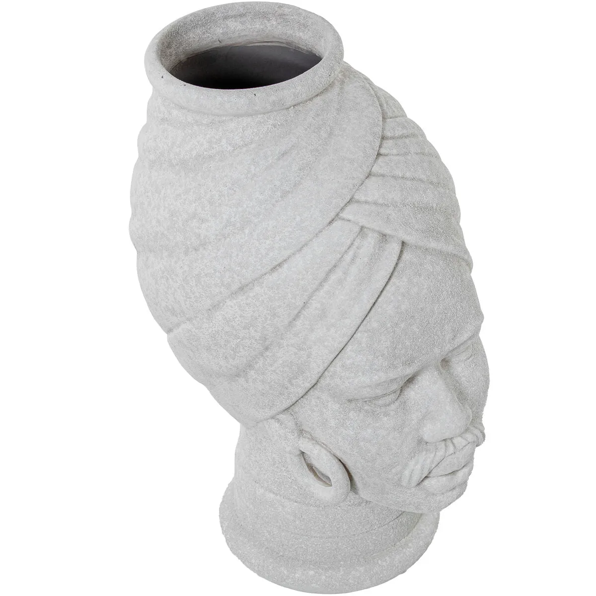 Vase Alexandra House Living White Ceramic African Woman 18 x 18 x 29 cm