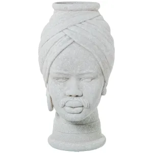 Vase Alexandra House Living White Ceramic African Woman 18 x 18 x 29 cm