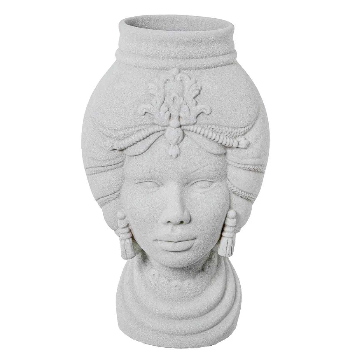 Vase Alexandra House Living White Ceramic African Woman 21 x 21 x 39 cm