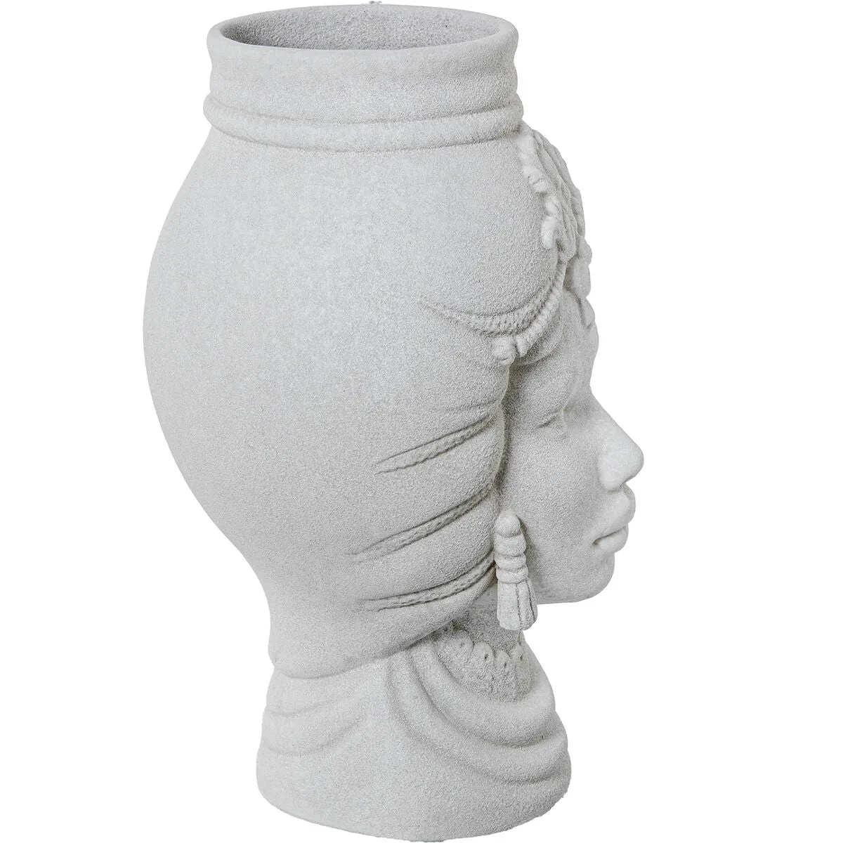 Vase Alexandra House Living White Ceramic African Woman 21 x 21 x 39 cm